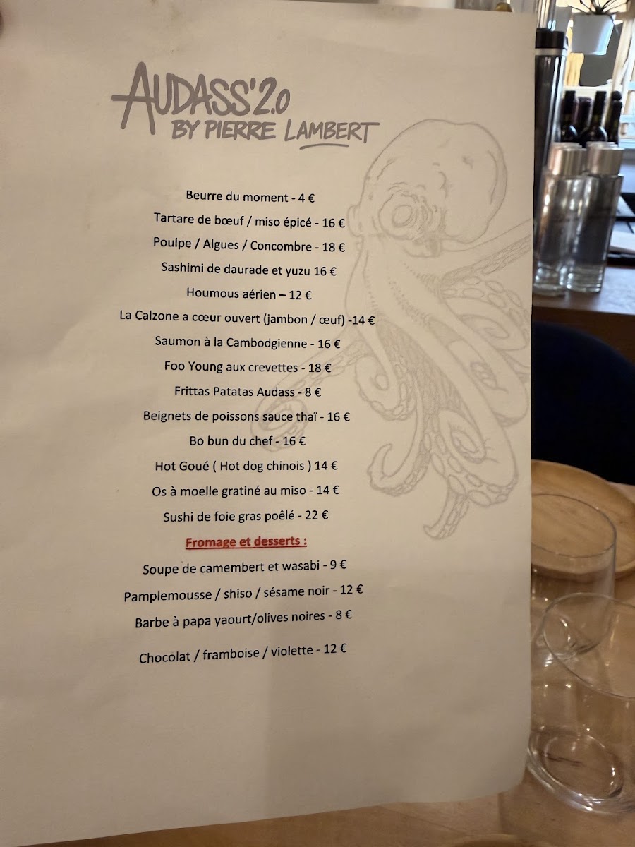 Menu Audass’ 2.0-2